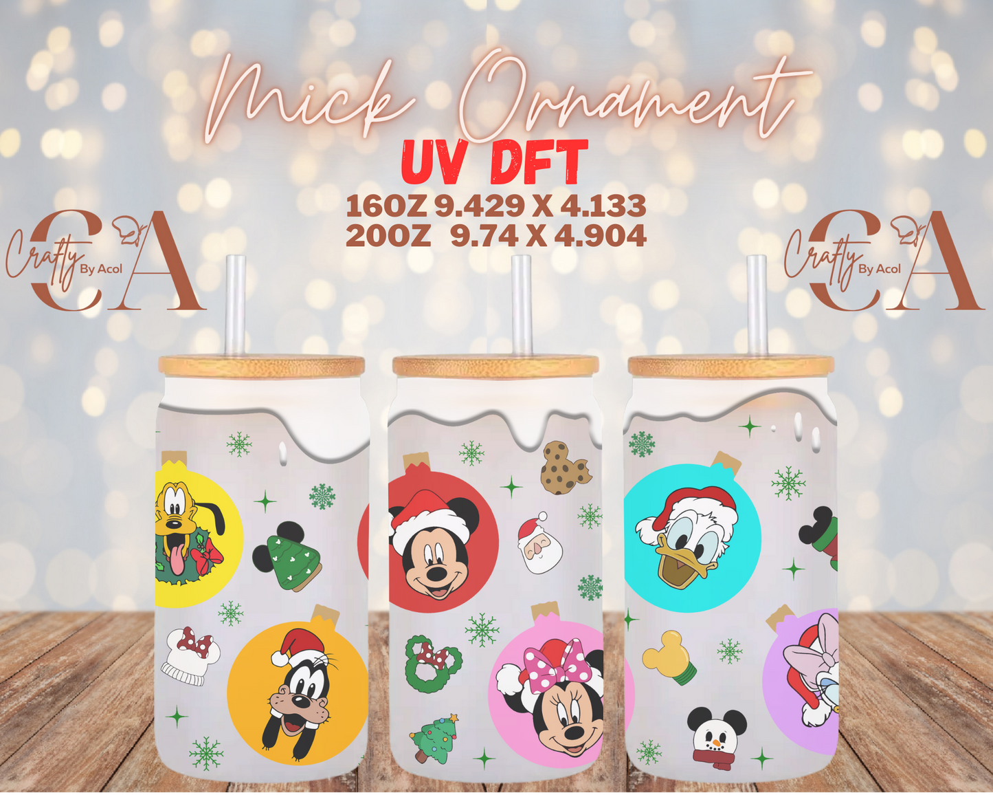 Mick Ornament UV DFT Cup Wrap