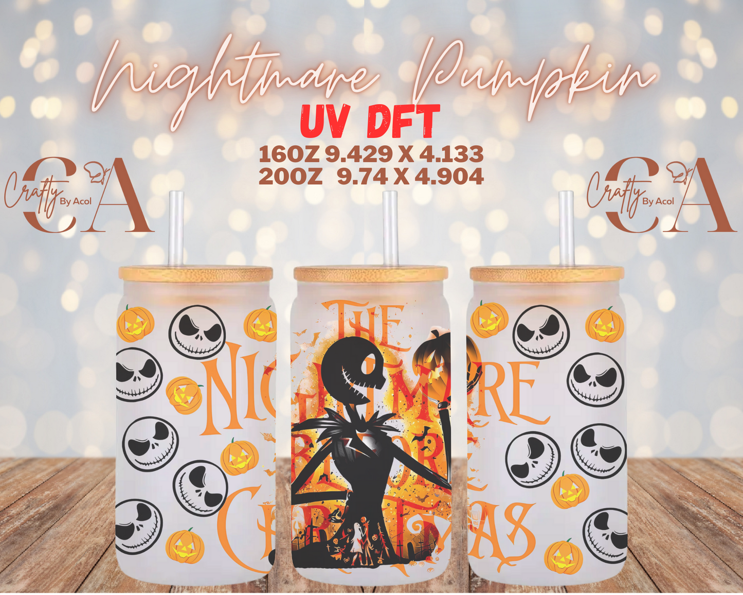 Nightmare Pumpkin UV DFT Cup Wrap