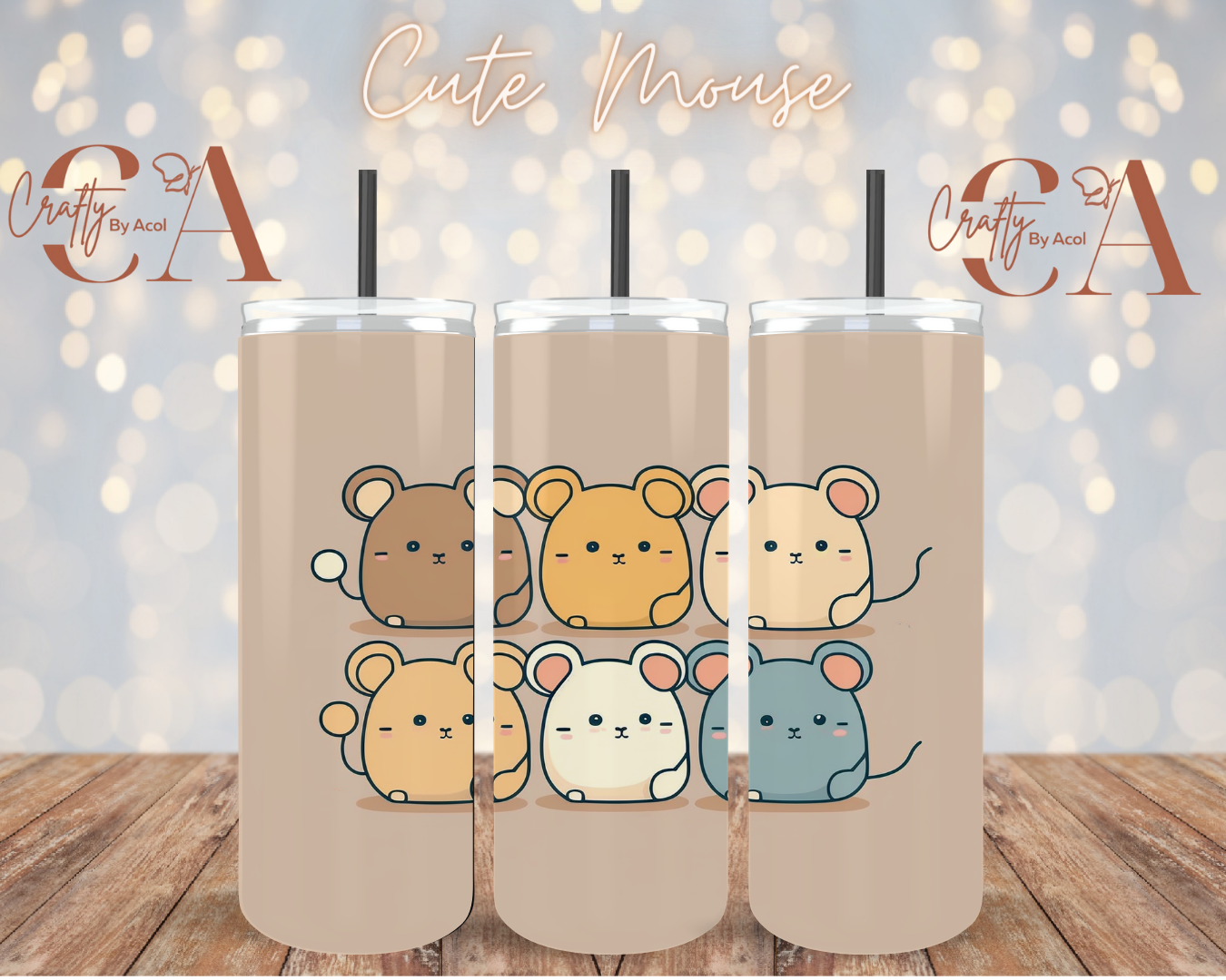 Cute Mouse Vinyl Can Wrap