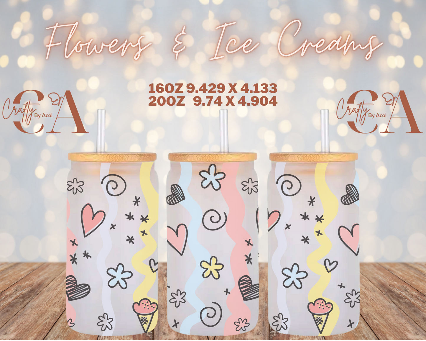 Flowers & Ice Creams UV Dft Can Wrap