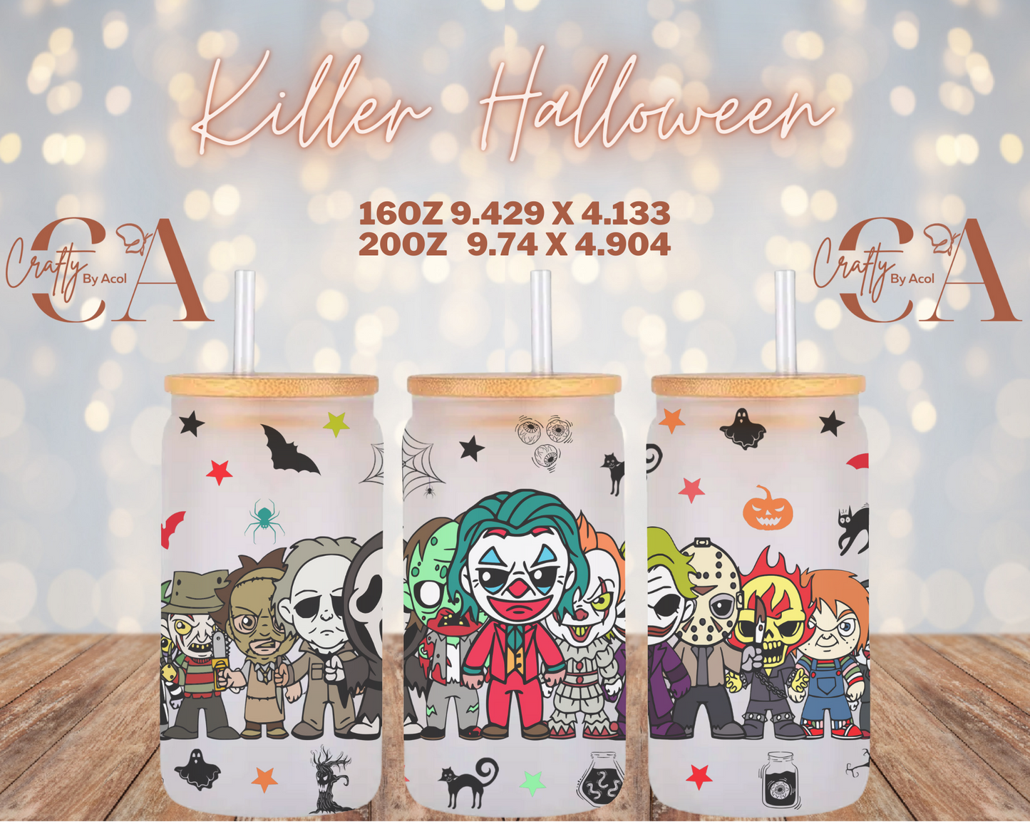 Killer Halloween Vinyl Can Wrap