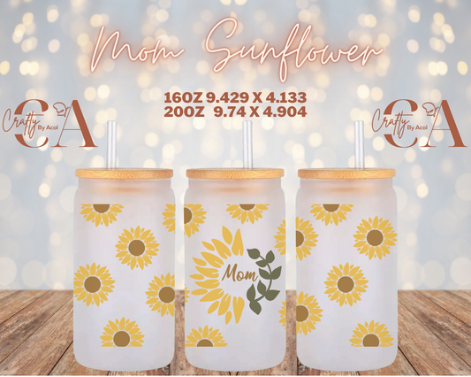 Mom Sunflower  Vinyl Can Wrap