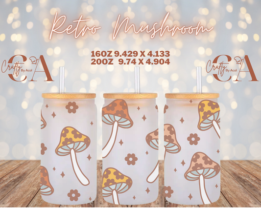 Retro Mushroom Vinyl Can Wrap