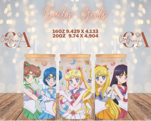 Sailor Girls Vinyl Can Wrap