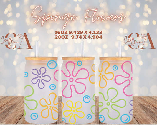 Sponge Flowers Vinyl Can Wrap