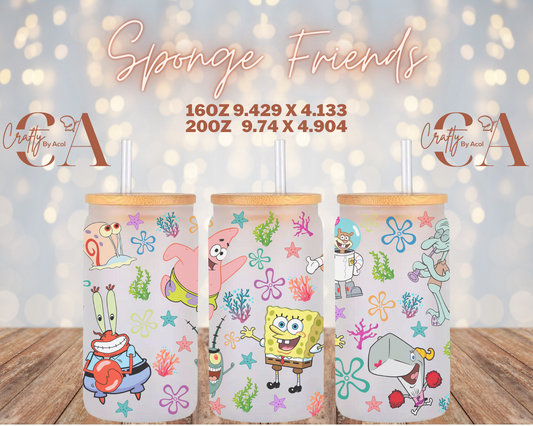 Sponge Friends Vinyl Can Wrap