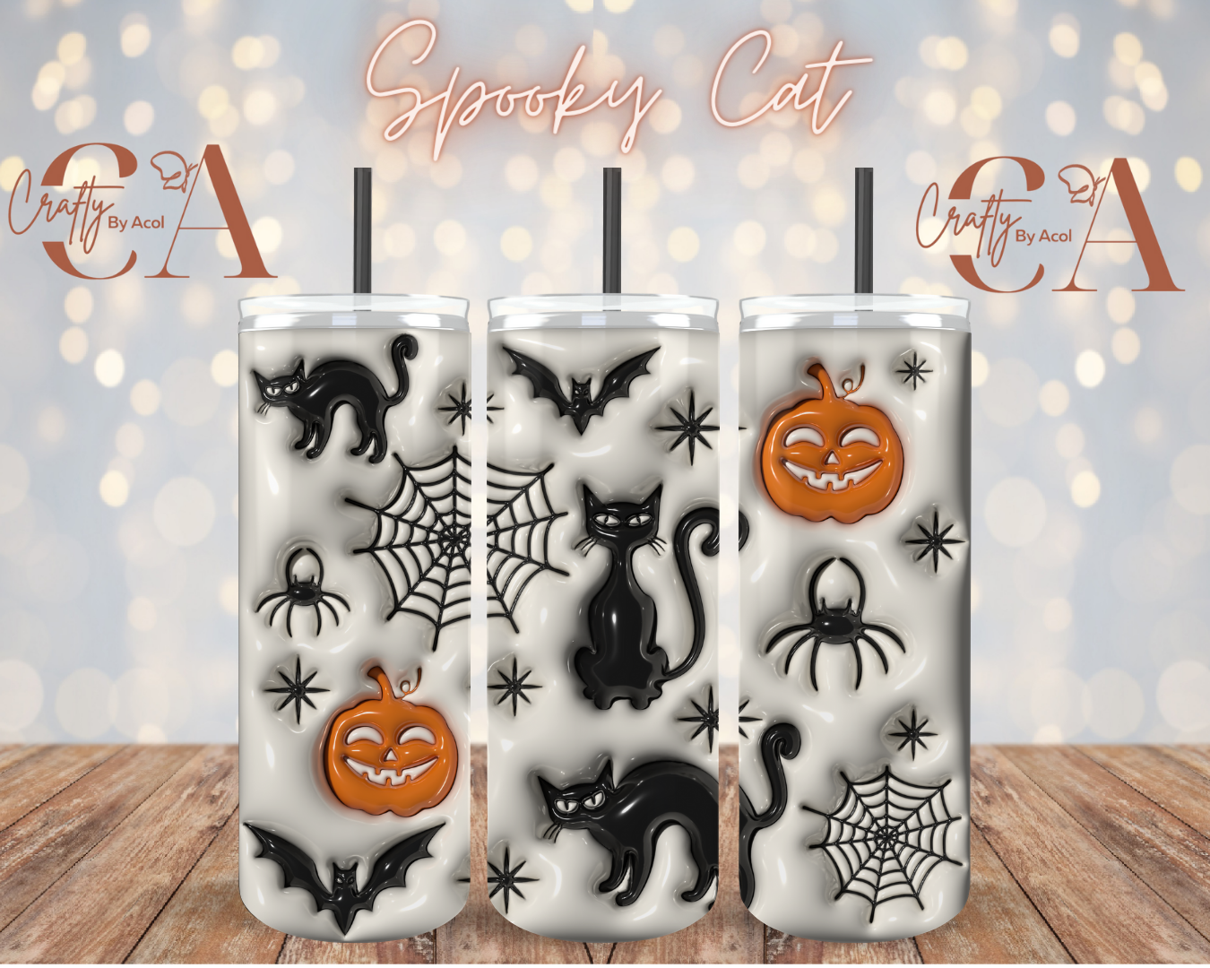 Spooky Cat  Vinyl Can Wrap