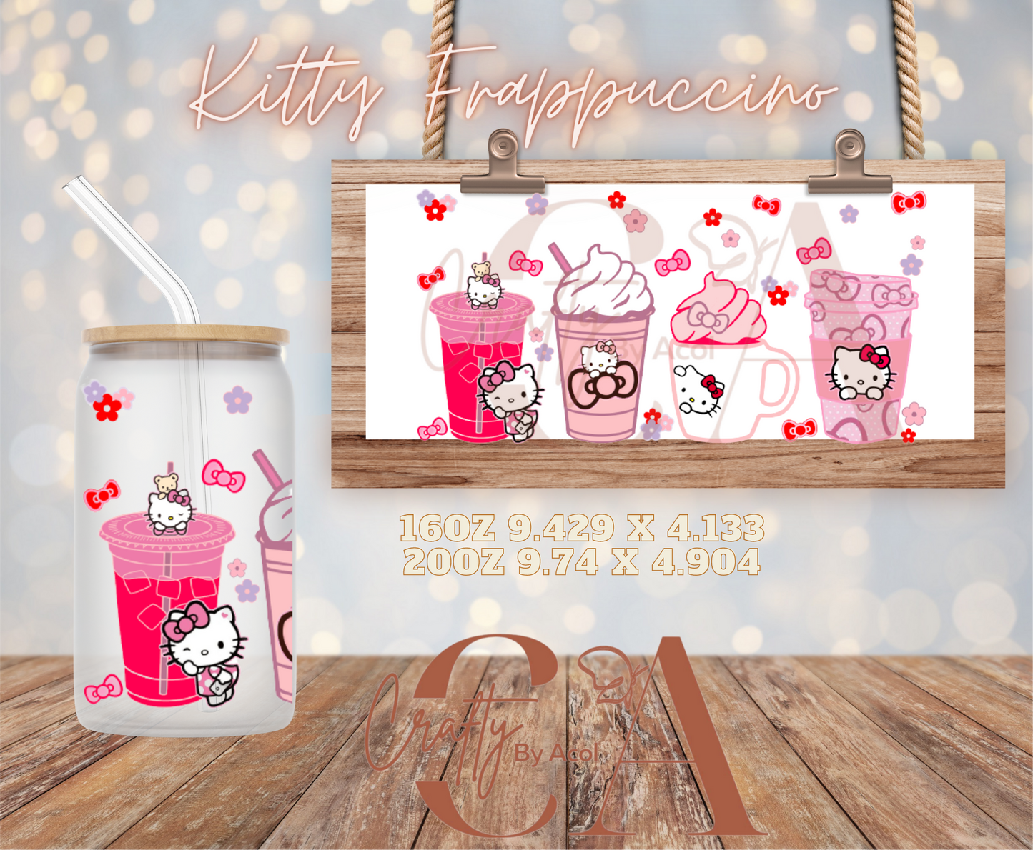 Kitty Frappuccino Vinyl Can Wrap