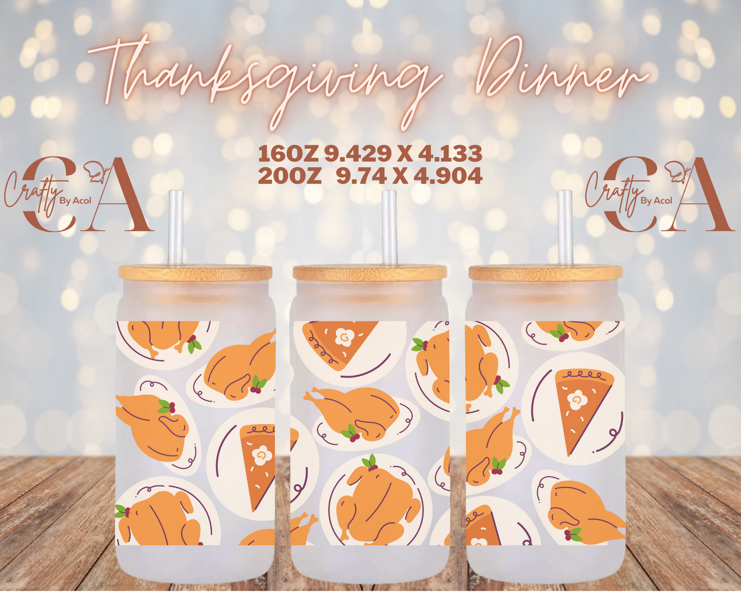 Thanksgiving Dinner Vinyl Can Wrap