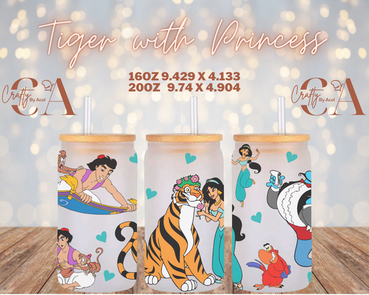 Tiger with Princess Vinyl Can Wrap