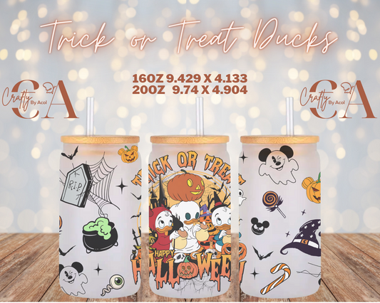 Trick Or Treat Ducks Vinyl Can Wrap