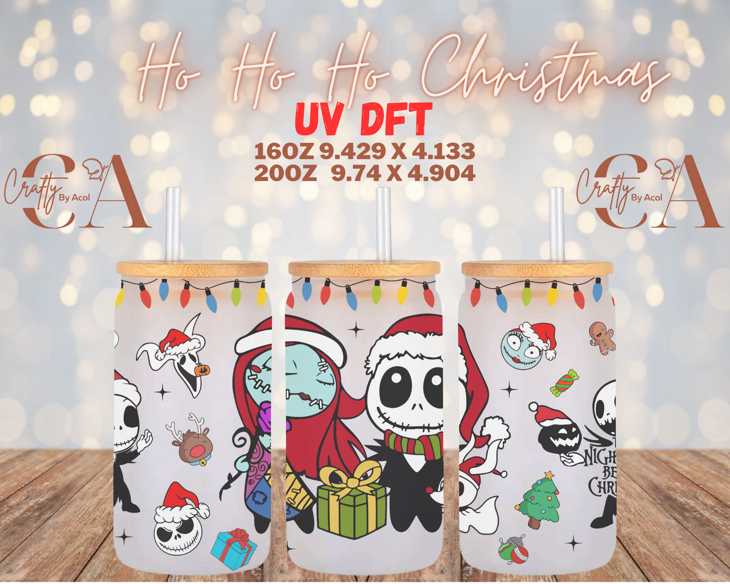 HO HO HO Christmas UV DFT Cup Wrap