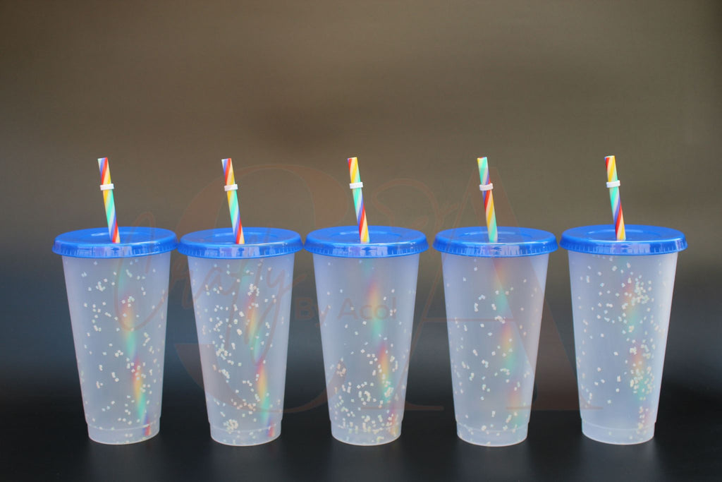 Crystal Cool Cup with Straw Topper, Rainbow – Always + Alexis