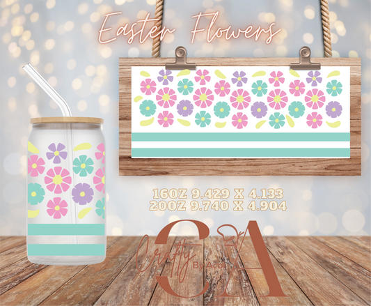 Easter Flowers Vinyl Can Wrap