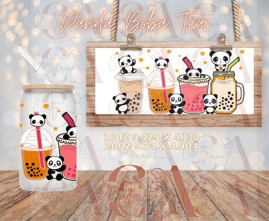 Panda Boba Tea Vinyl Can Wrap