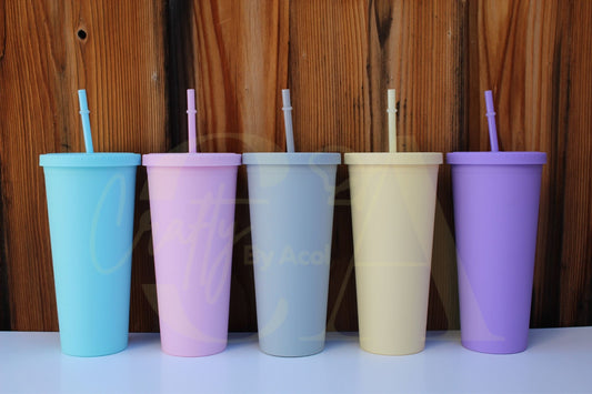 22oz Double Wall Colored Matte Tumblers