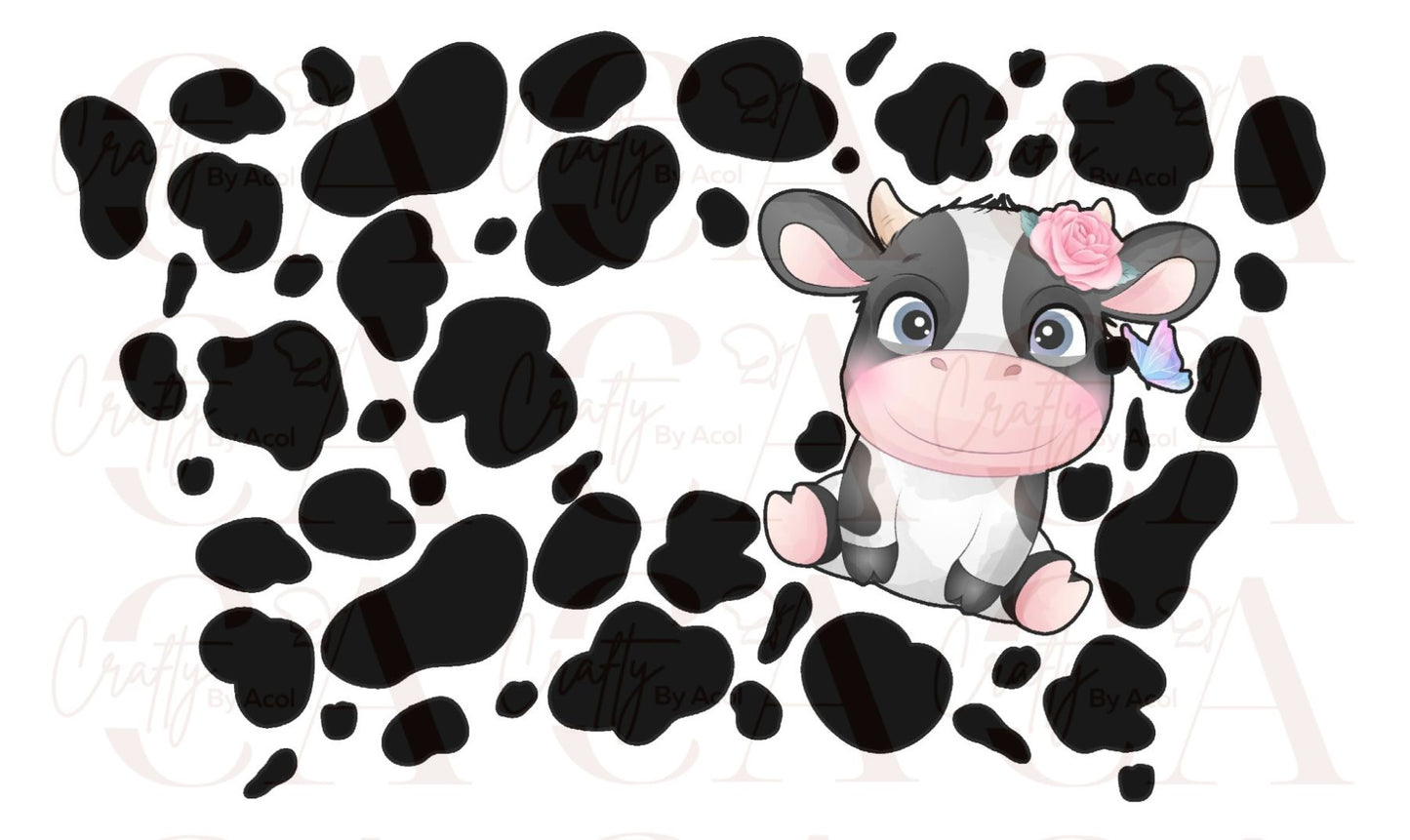 Cute Cow Print Vinyl Can Wrap