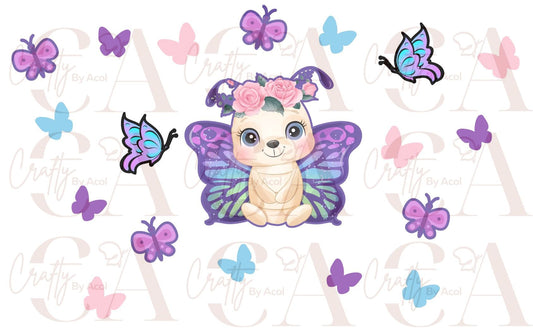 Cute Butterfly Vinyl Can Wrap