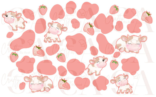 Strawberry Cow  Vinyl Can Wrap