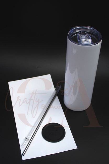 20oz Skinny White Sublimation Tumbler