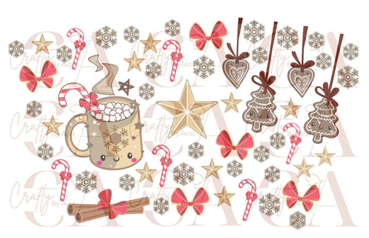 Holiday Mallows Snowflakes Vinyl Can Wrap